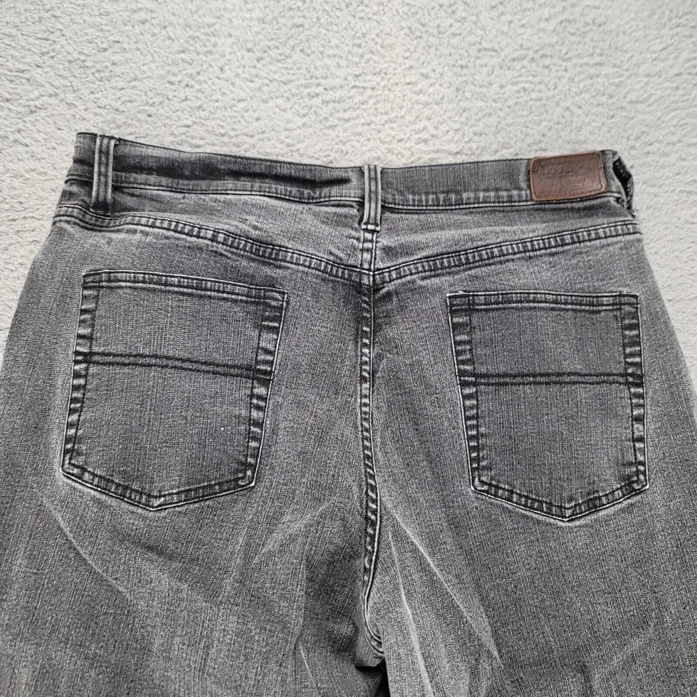 LL Bean Jeans Womens 18 Petite Black Dark Wash‎ Casual Denim Outdoors XK89 Logo